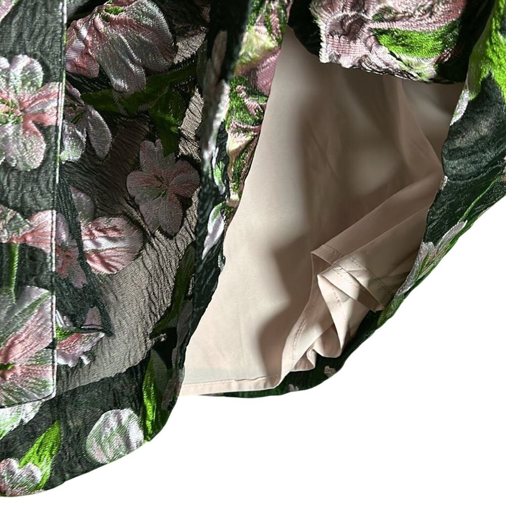 Abbey Glass Claudine Organza Floral Jacquard Ruffle Mini Shift Dress XS - Picture 4 of 5